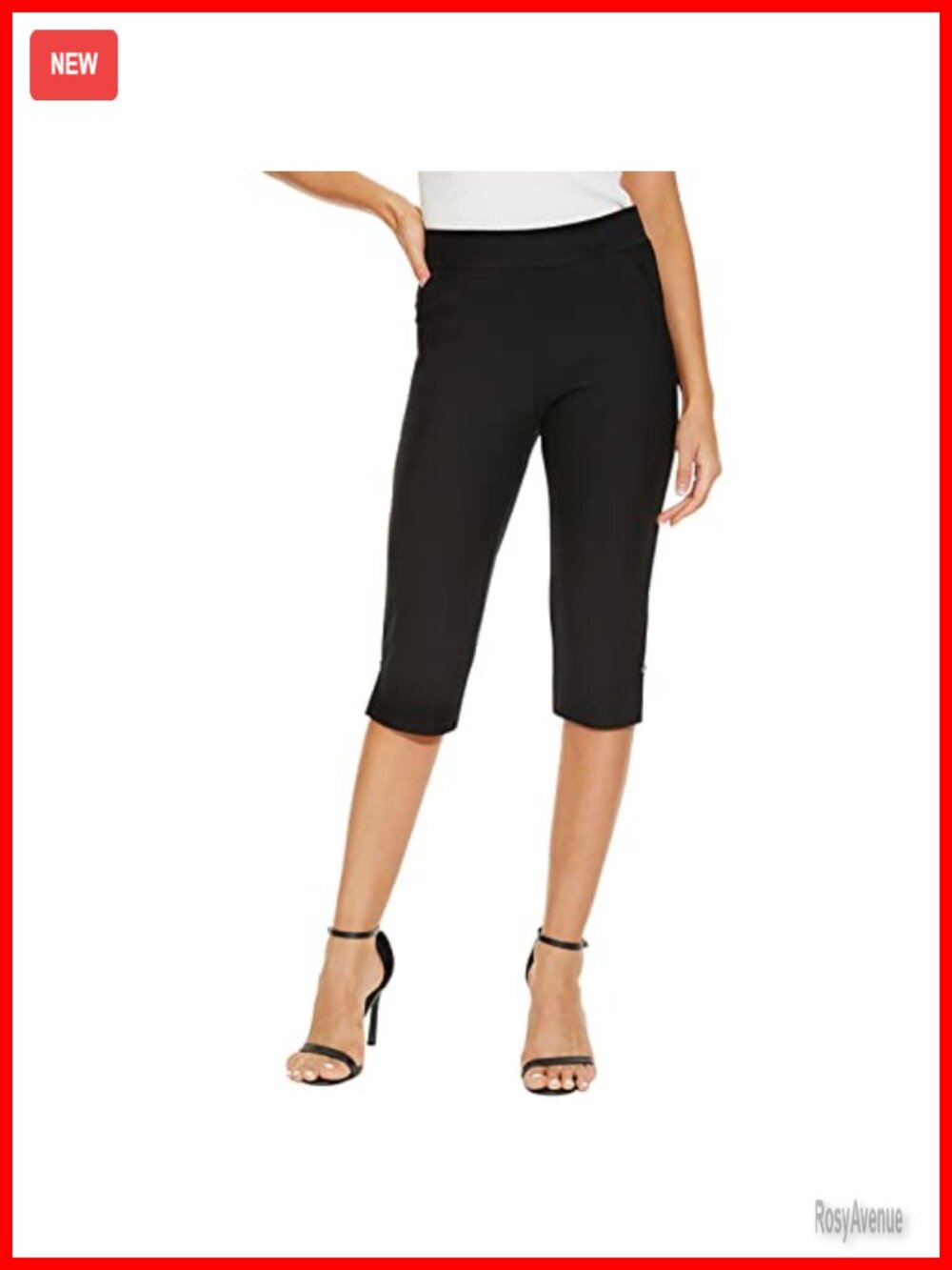 Womens Capri Leggings Tummy Control with Pockets Stretch Pull On